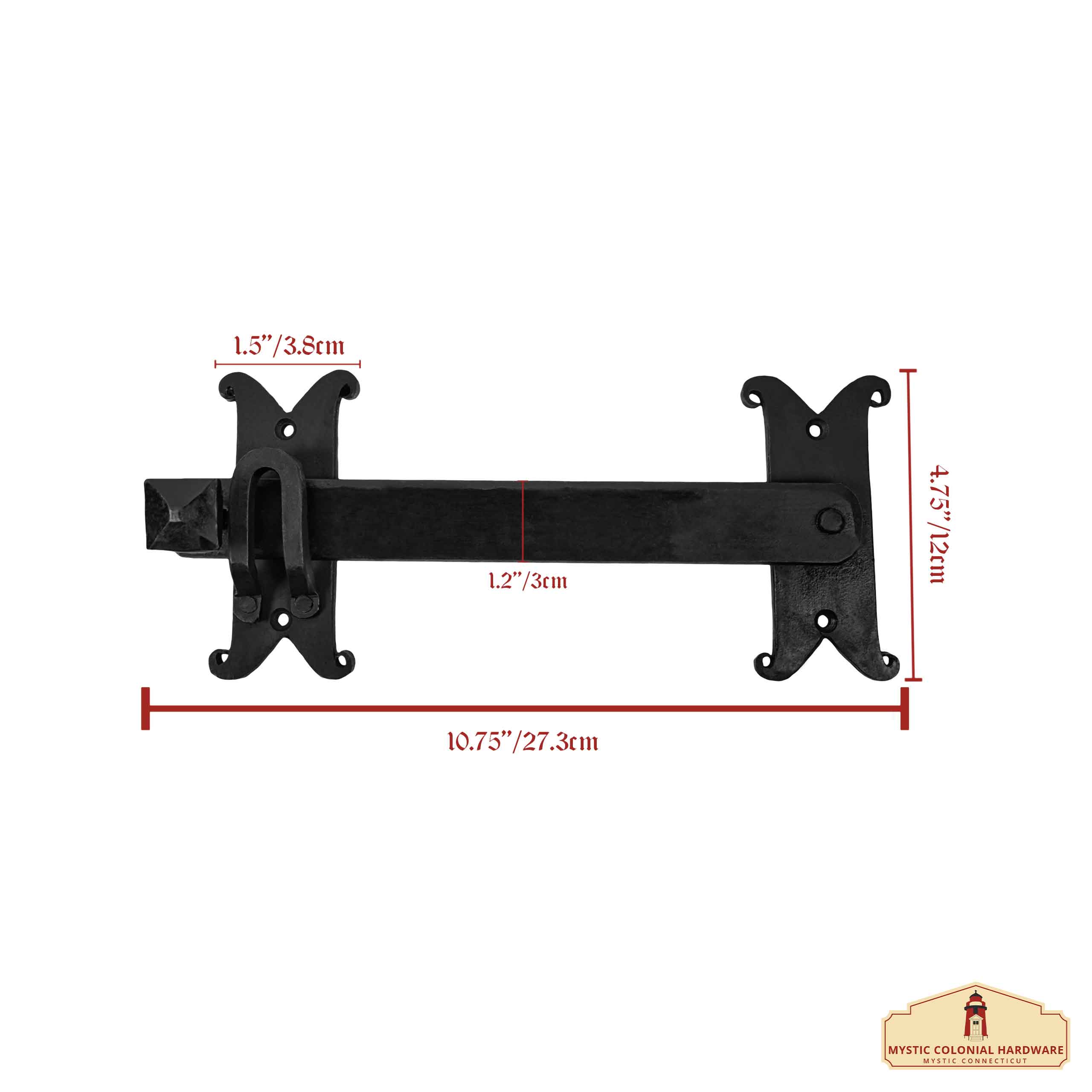 Mystic Colonial Hardware Heavy Duty Cast Iron Gate Flip Latch - Black Drop Latch For Barn Doors, Farm Gates, Sheds, Cabinets, And Antique Privacy Hardware Replacement - Image 3