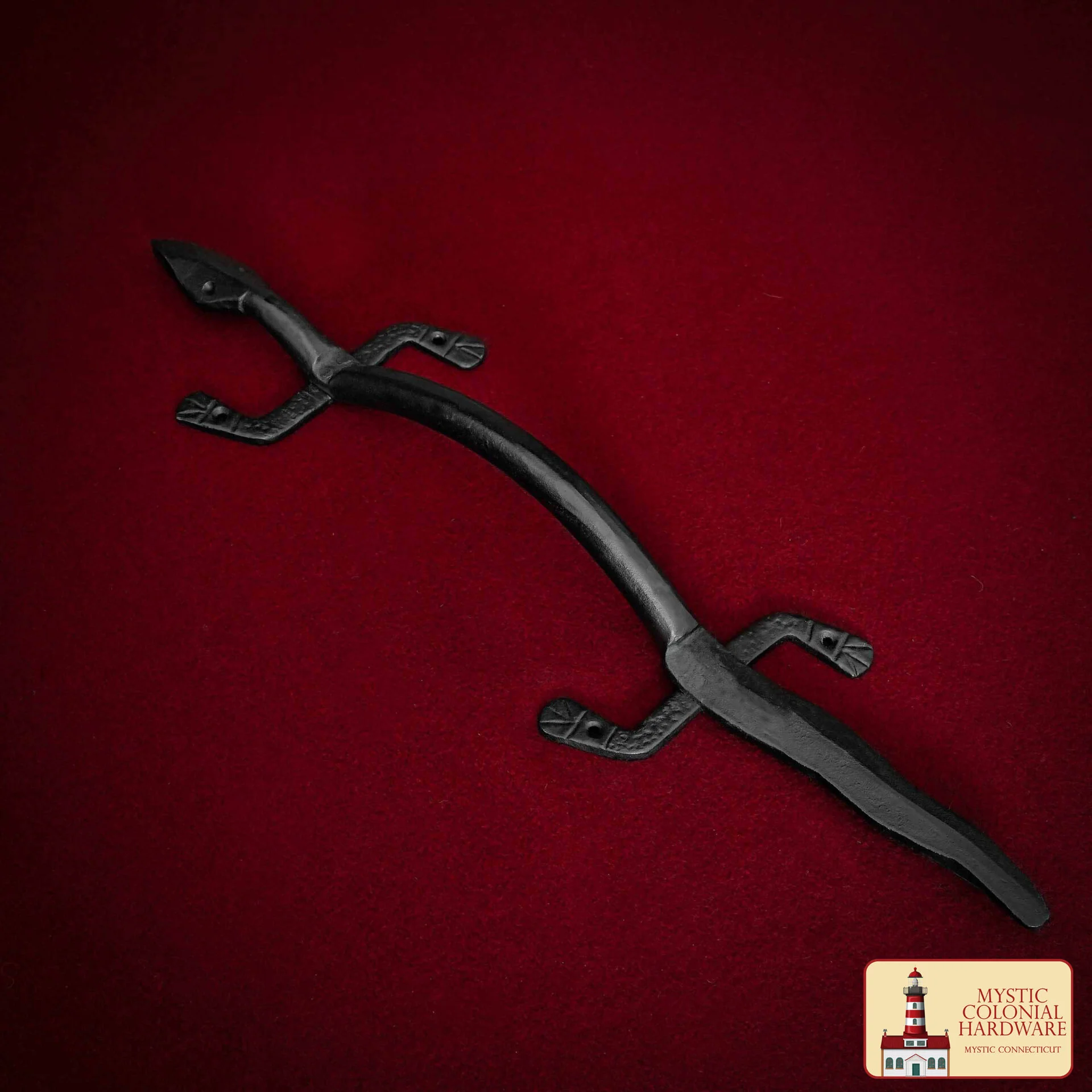 Mystic Colonial Hardware Tirador de Puerta de Hierro Forjado a Mano - Tirador de Puerta Colonial Rústico con Diseño de Lagarto