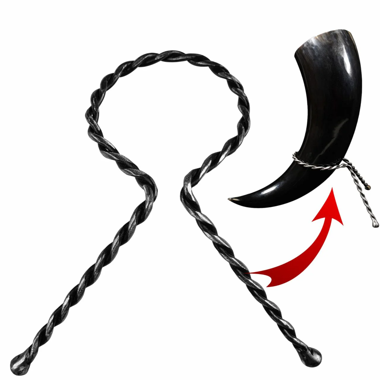 Mythrojan Cuerno para Beber Forjado a Mano Twisted Rack - Image 14