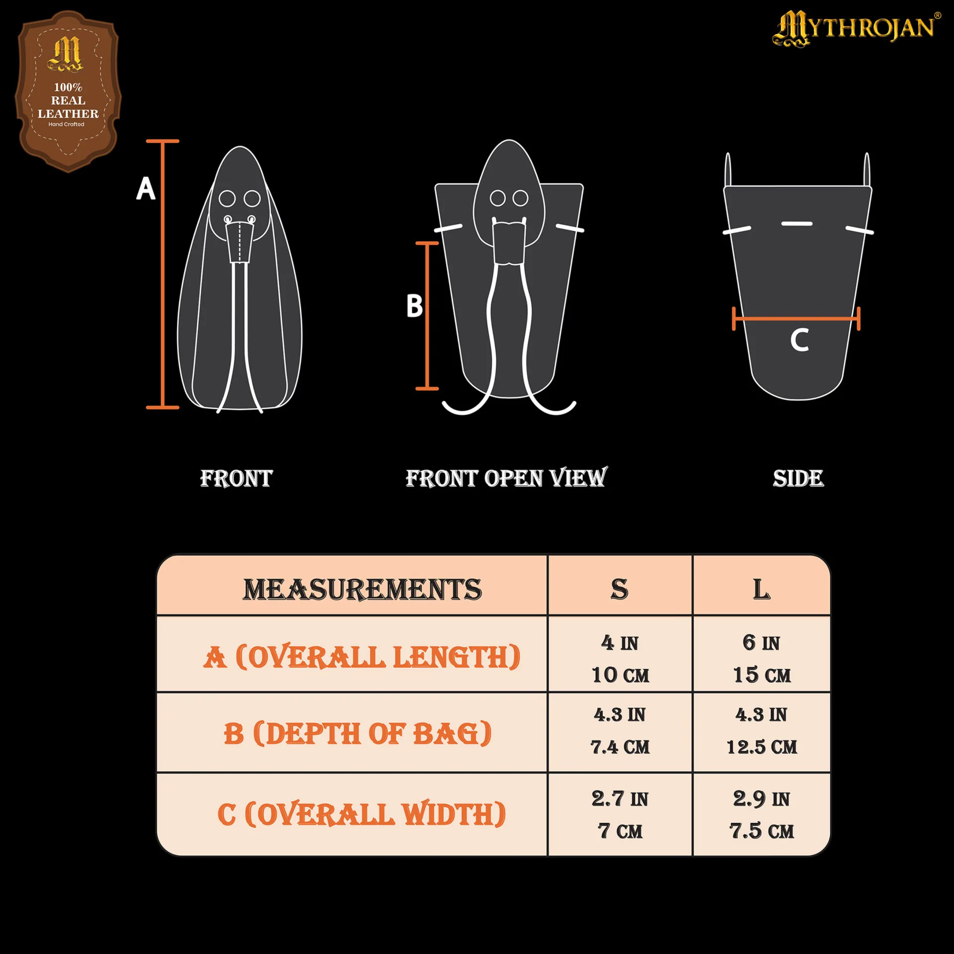 Mythrojan "gold And Dice" Drawstring Pouch, Ideal For Sca Larp Reenactment & Ren Fair - Suede Leather Pouch, Black, 4 - Image 3