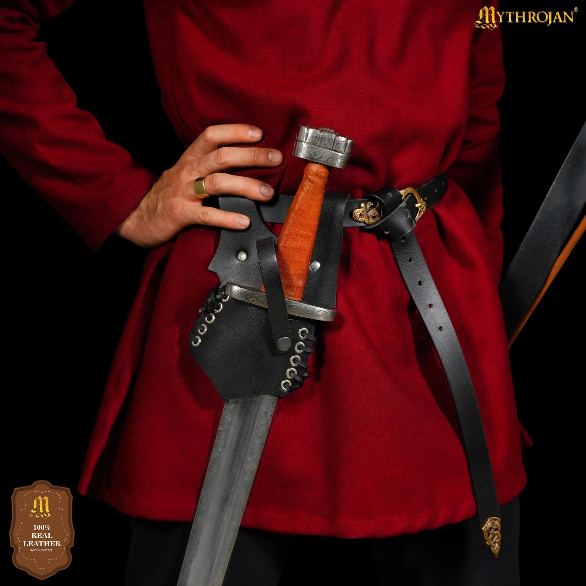 Mythrojan Renacimiento Medieval Espada de Cuero Rana Espada Larp Disfraz Accesorio - Image 4