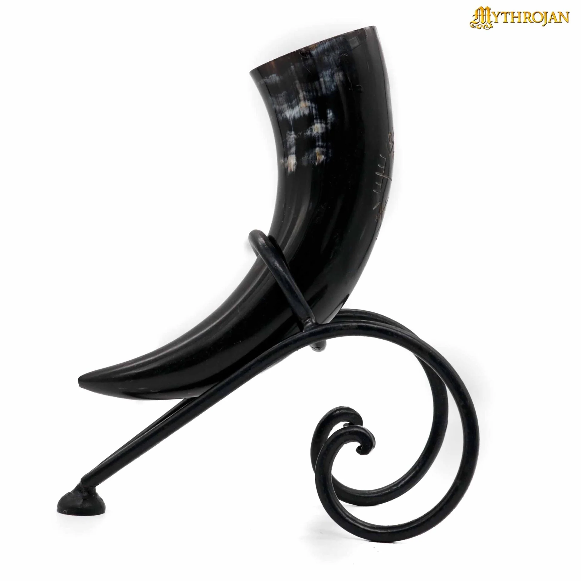 Mythrojan Soporte de Hierro Forjado a Mano para Cuerno de Cerveza Vikingo - Black Ale Horn Stand - Image 8