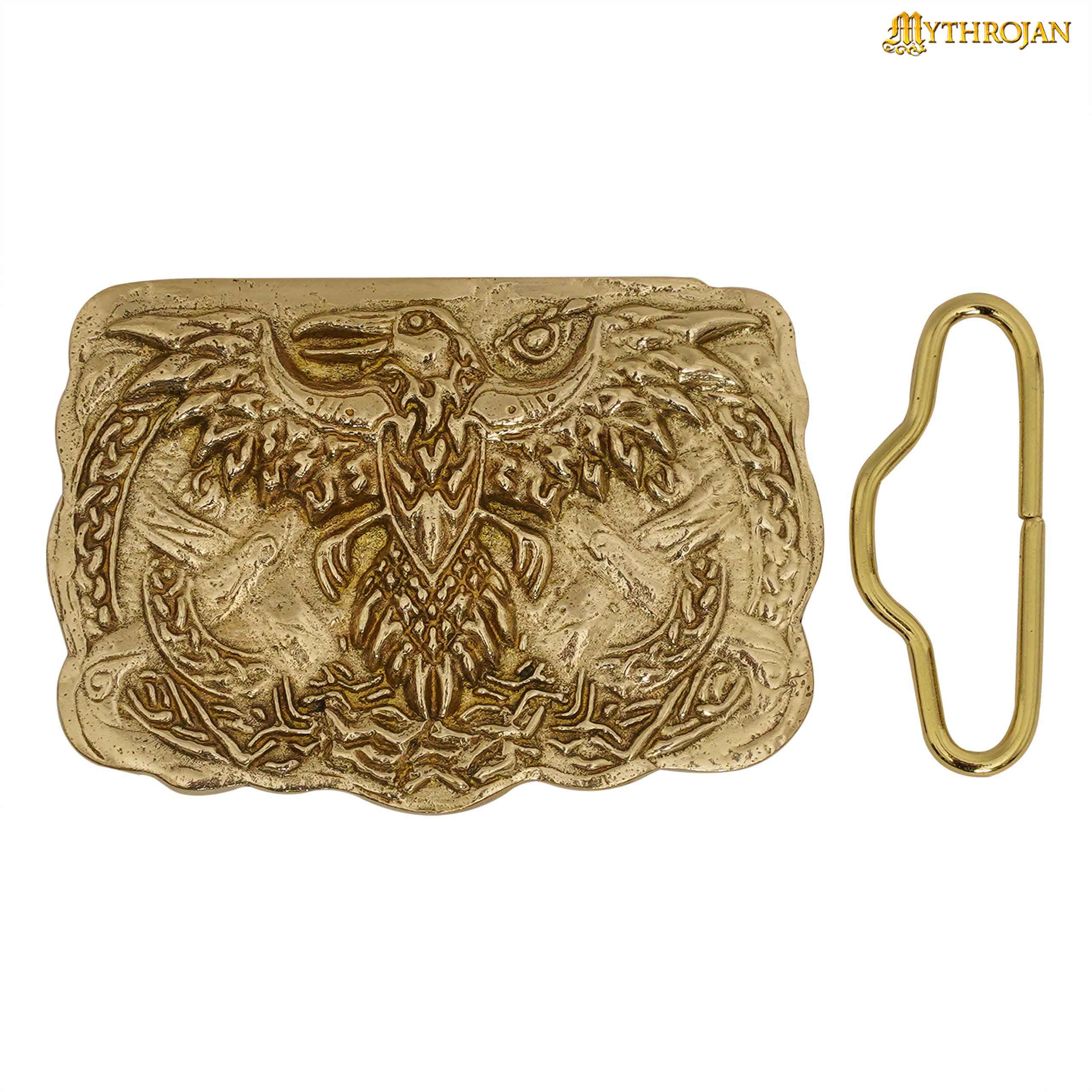 Mythrojan Viking Celtic Raven Belt Buckle - Solid Brass- Medieval, Sca, Renaissance Faire, Viking Larp Accessory - Image 11