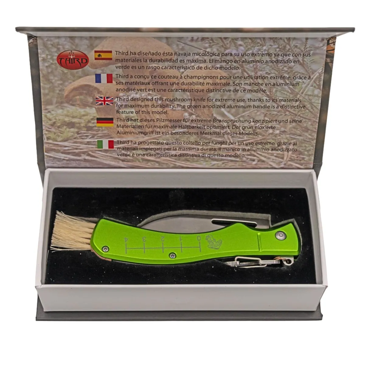 Navaja Micológica Third con Mango Anodizado Verde - Image 4