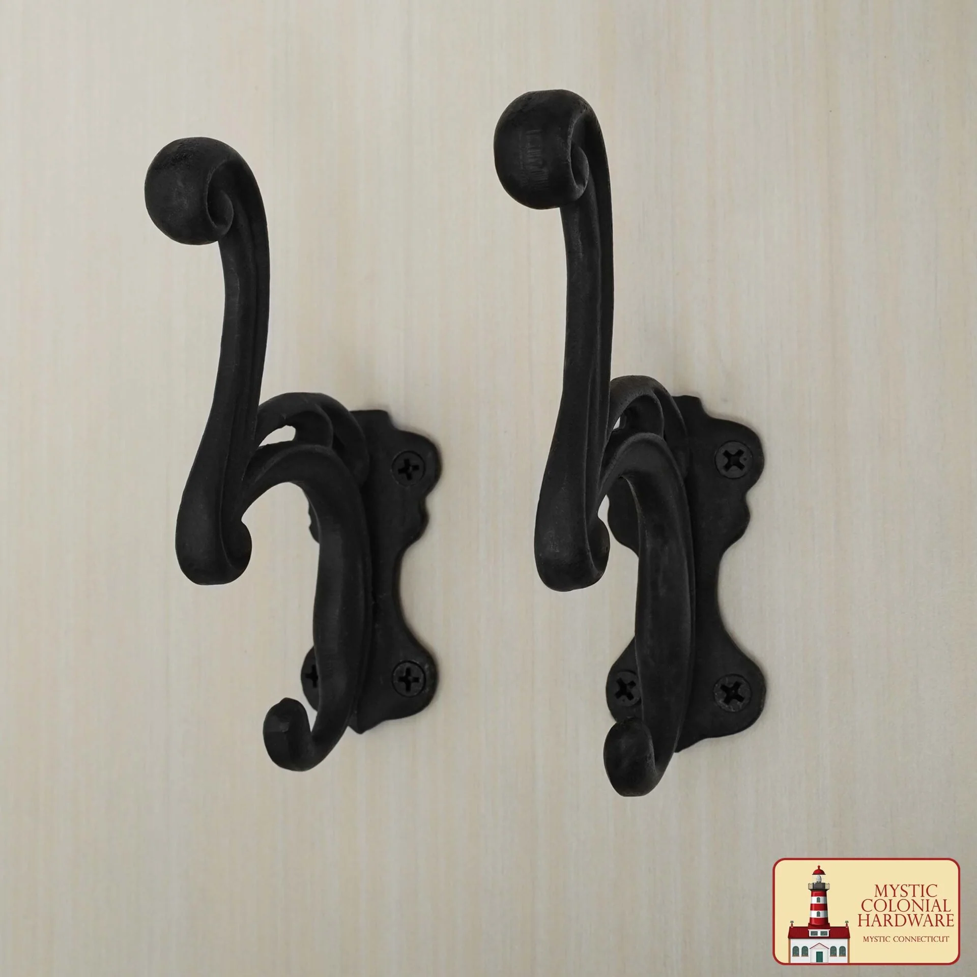 Pack de 2 Ganchos de Pared de Hierro Fundido Rústico: Ideal para Colgar Abrigos, Bolsos, Toallas, Batas, Sombreros, (12x3,8) Cm