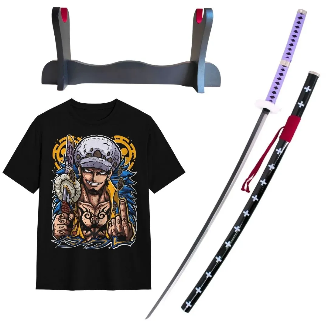 Pack Katana Bambú Trafalgar de One Piece  + Camiseta Trafalgar de Regalo - Image 4