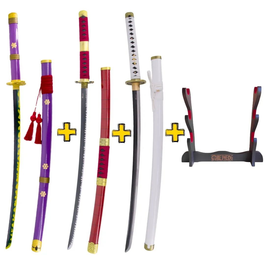 Pack 3 Katanas de Zoro en acero + Obsequio expositor de madera - Image 8