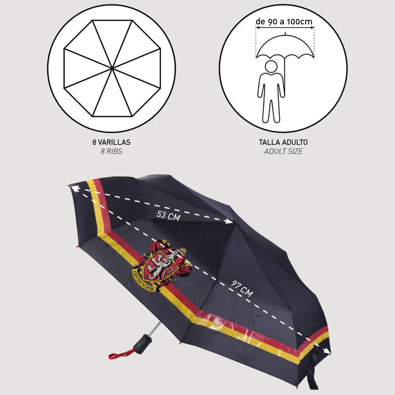 Paraguas Automatico Plegable Griffindor Harry Potter 53Cm - Image 5