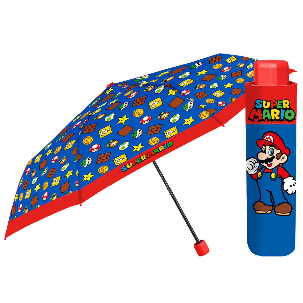Paraguas Plegable Manual Super Mario Bros 50Cm