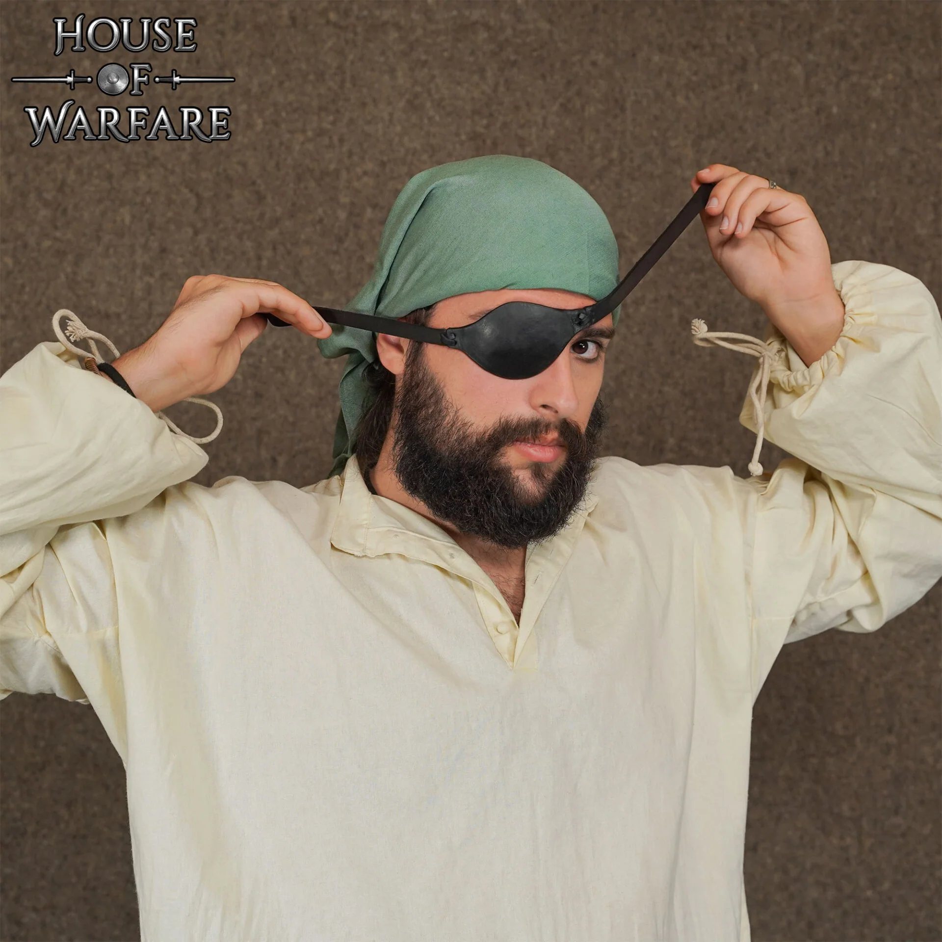 Parche Ocular Pirata de Cuero Auténtico - Cubreojos Negro Ajustable para Disfraces, Larp y Temas Piratas - Image 5