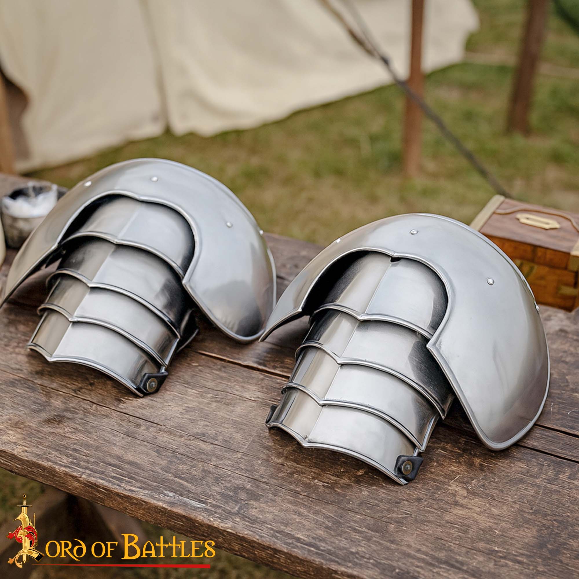 Pauldrons de Acero Dulce Medieval - Articulados