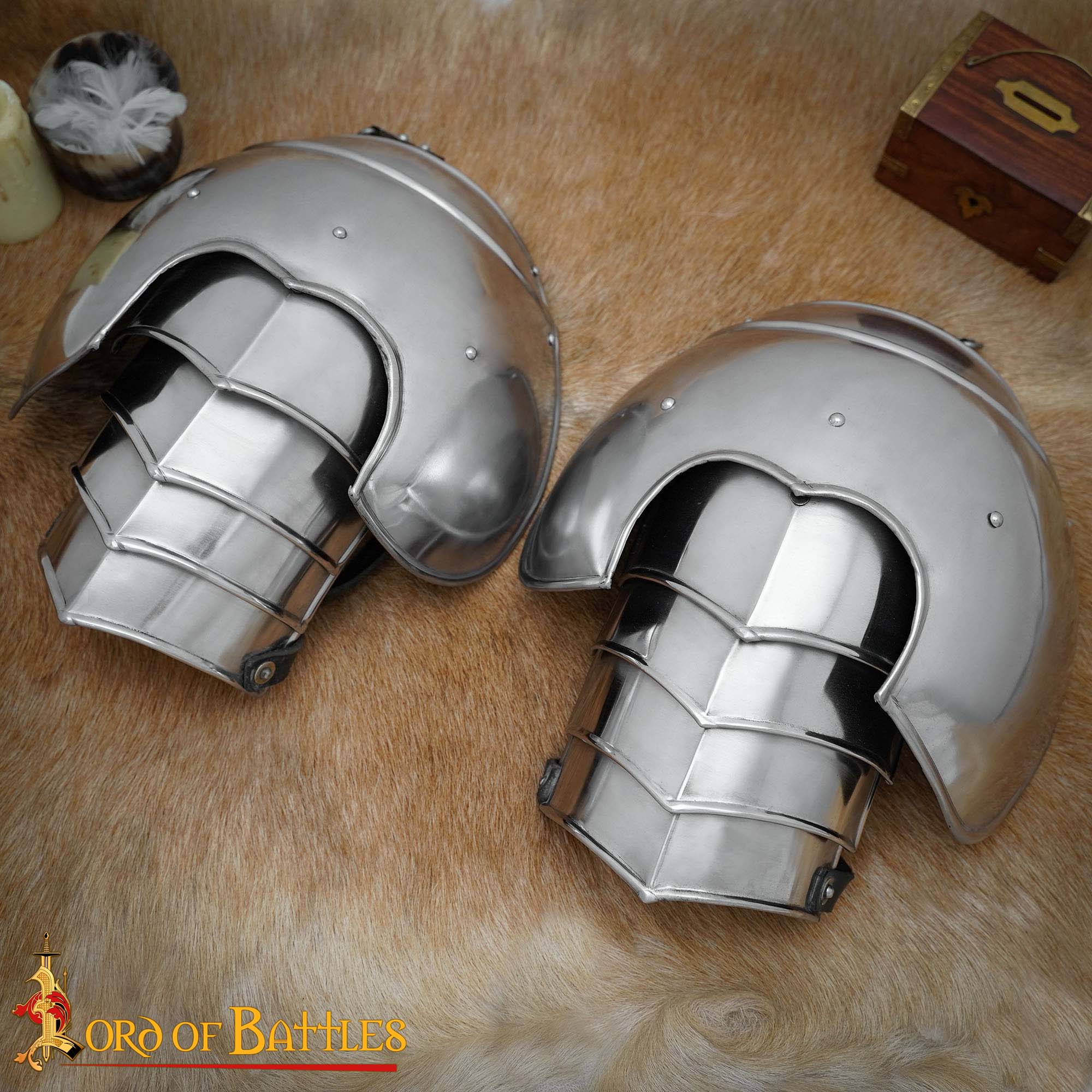 Pauldrons de Acero Dulce Medieval - Articulados - Image 6