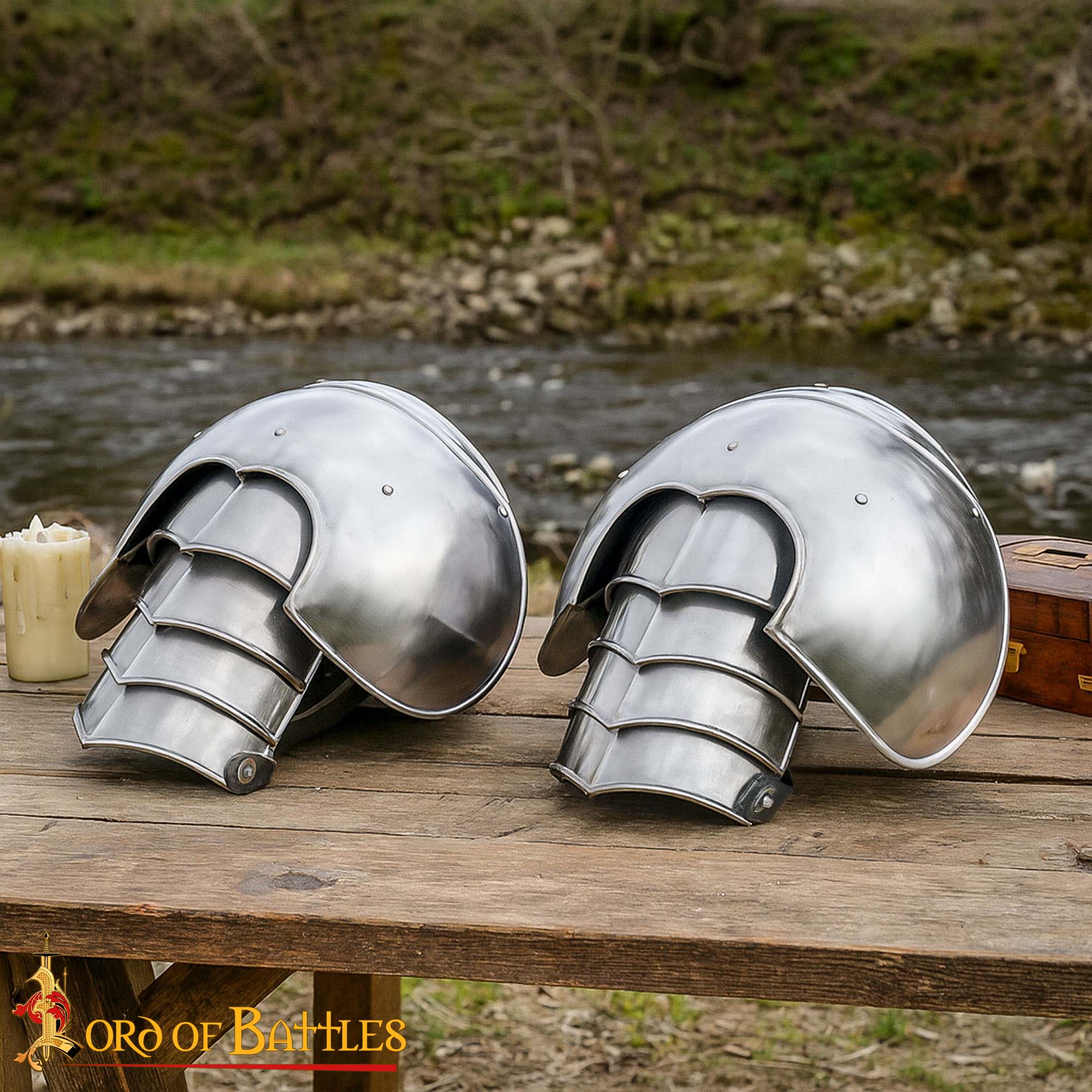 Pauldrons de Acero Dulce Medieval - Articulados - Image 8