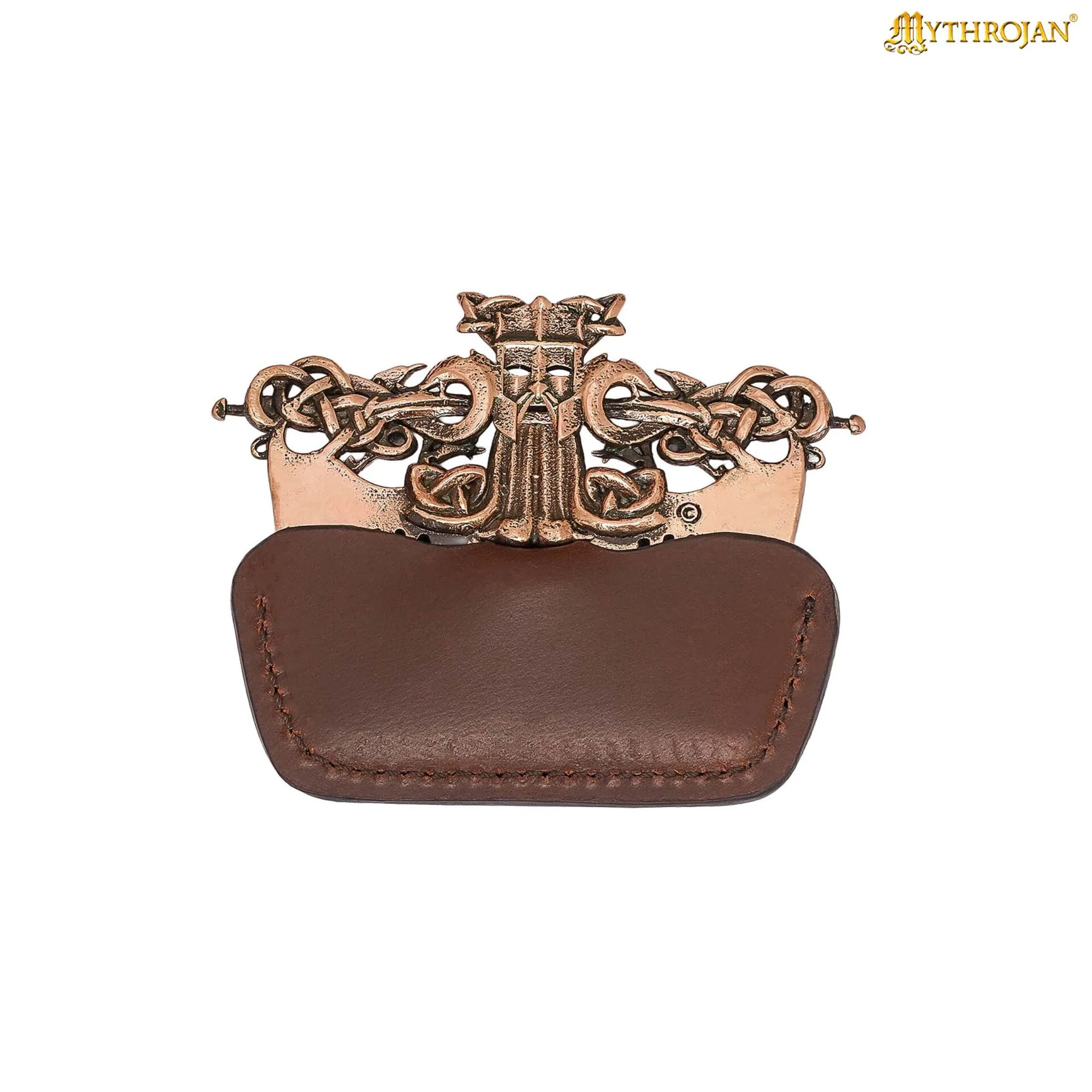 Peine para Barba Nórdico de Bronce con Funda de Cuero - Herramienta de Acicalamiento de Estilo Vikingo - Image 5