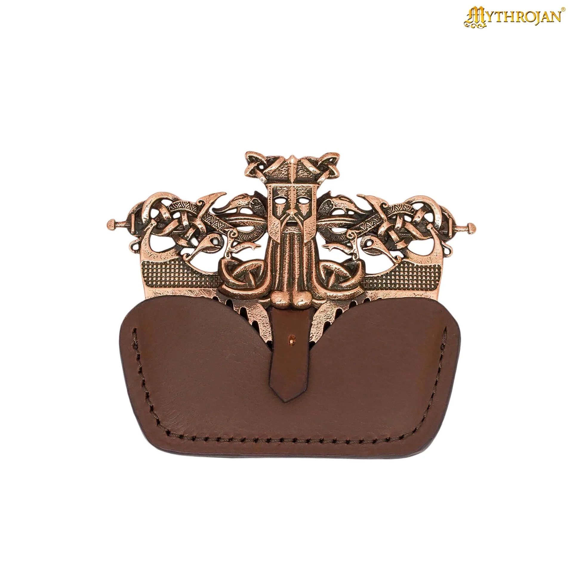Peine para Barba Nórdico de Bronce con Funda de Cuero - Herramienta de Acicalamiento de Estilo Vikingo - Image 6