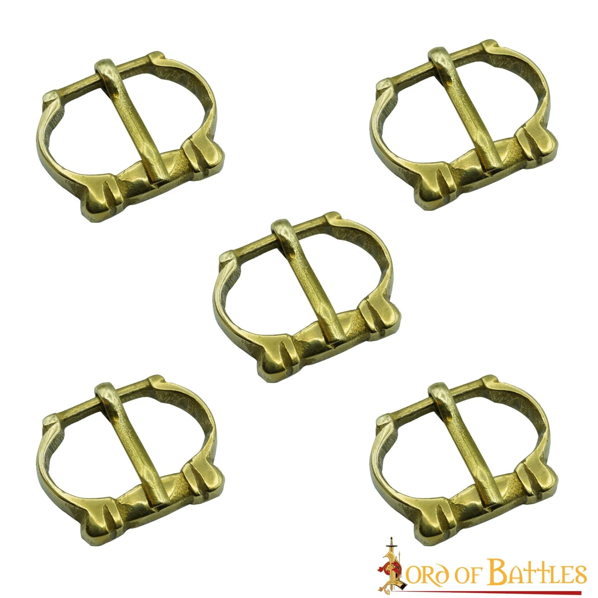 Pequeñas Hebillas Medievales de Latón para Cinturón - Juego de 5 Piezas Acabadas a Mano (réplica de 1200-1400) - Image 14