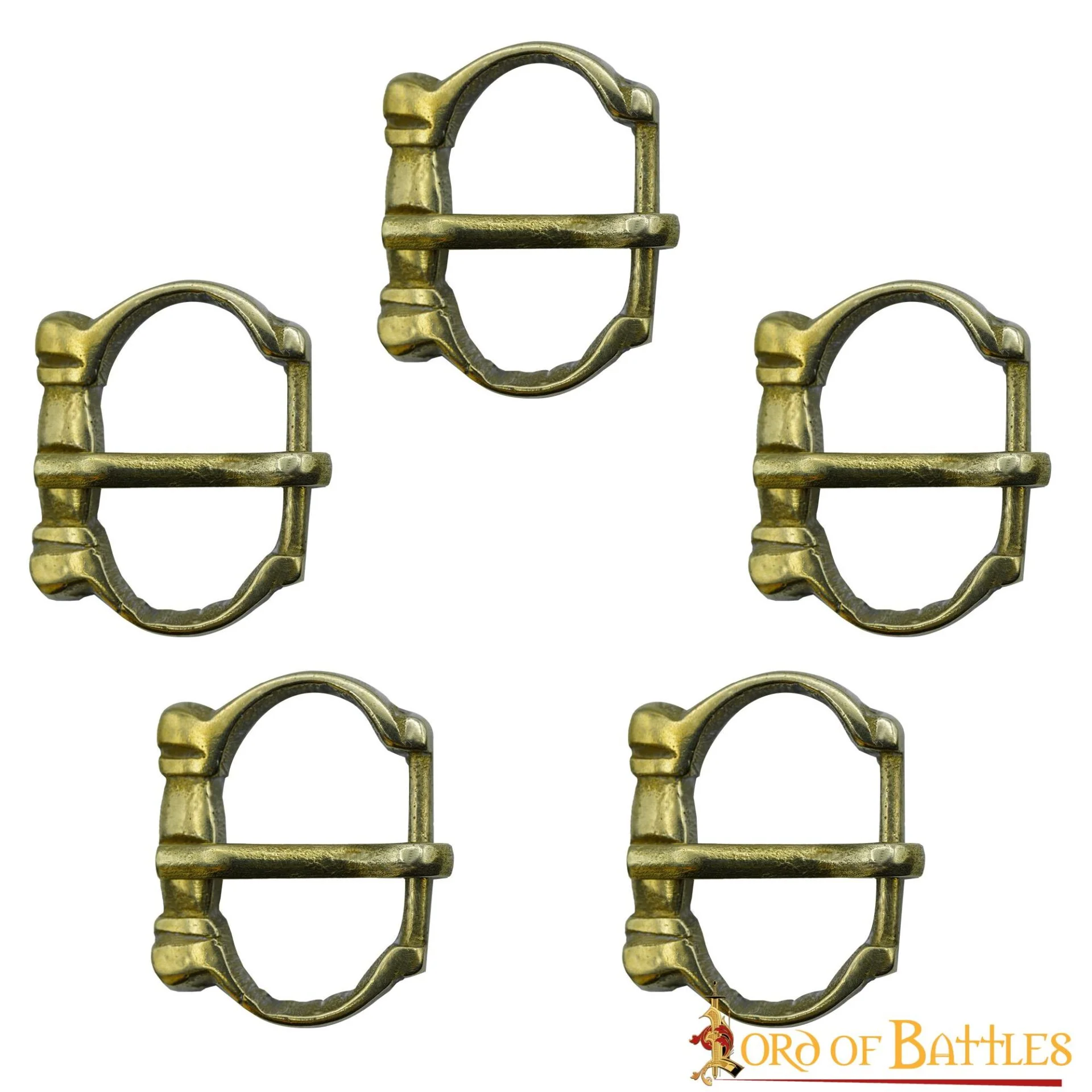 Pequeñas Hebillas Medievales de Latón para Cinturón - Juego de 5 Piezas Acabadas a Mano (réplica de 1200-1400) - Image 15