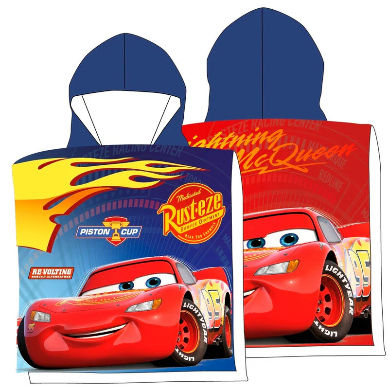 Poncho Toalla Cars Disney Microfibra