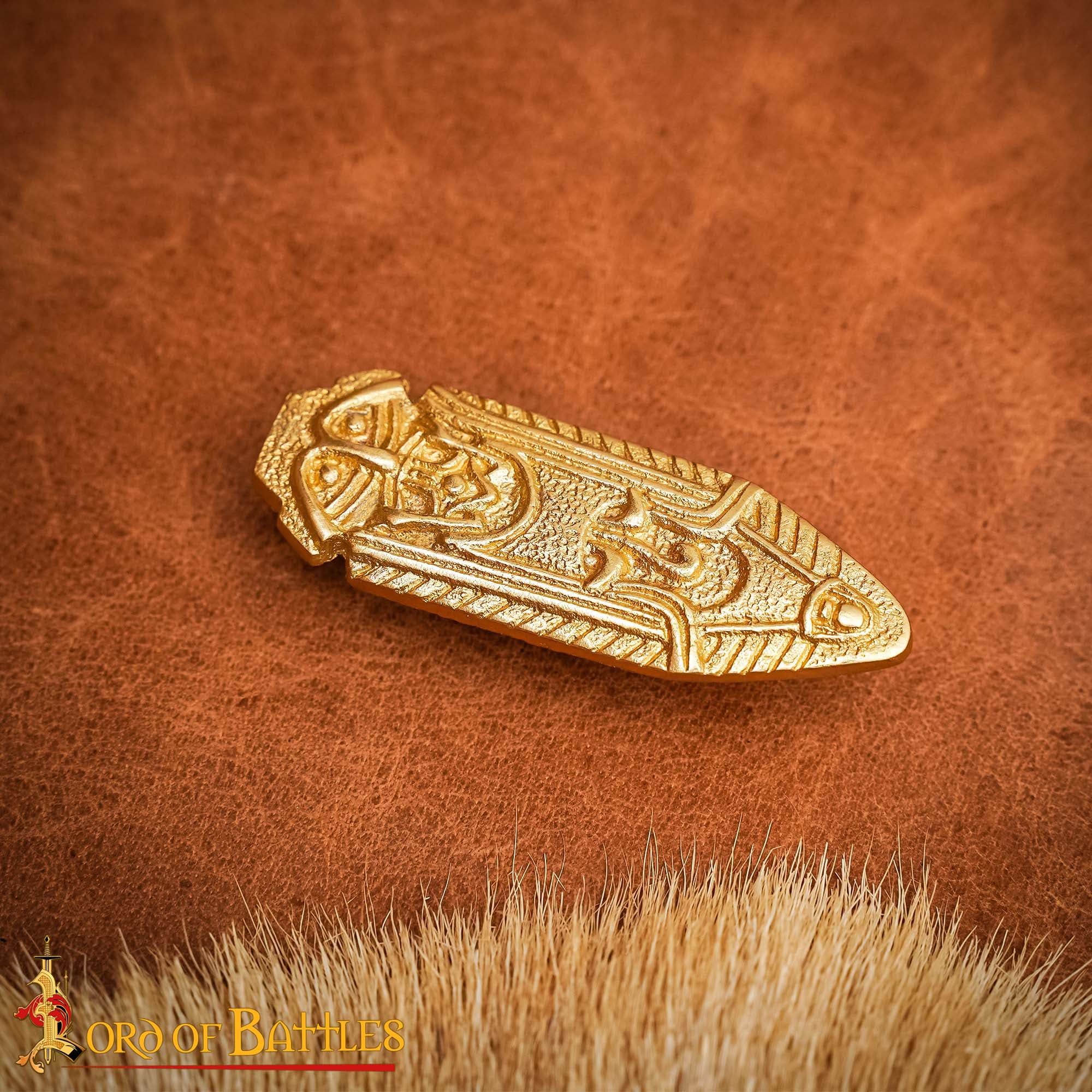 Punta de Cinturón de Latón Vikingo - Chape Grabado - Accesorio Medieval de Latón Macizo para Cinturón - Image 10