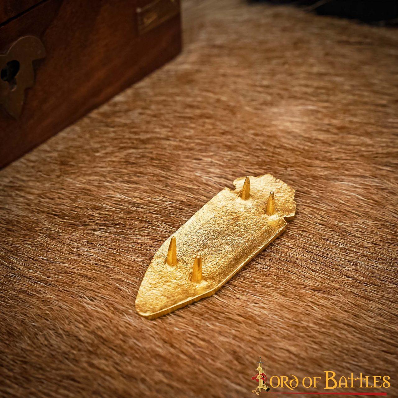 Punta de Cinturón de Latón Vikingo - Chape Grabado - Accesorio Medieval de Latón Macizo para Cinturón - Image 5