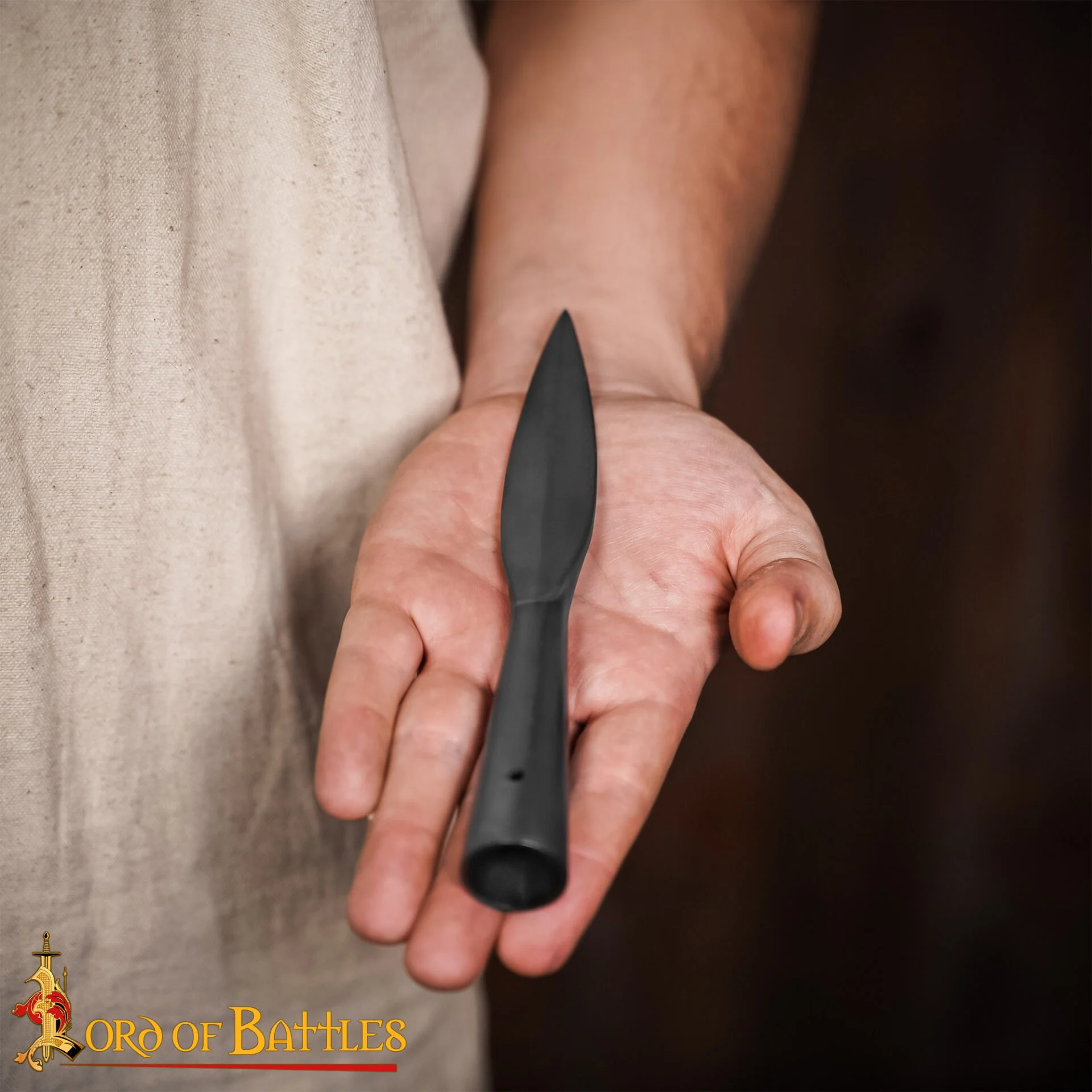 Punta de Lanza Vikinga Medieval - Acero Al Carbono Forjado a Mano - Hoja Corta con Mango Cónico - Image 5