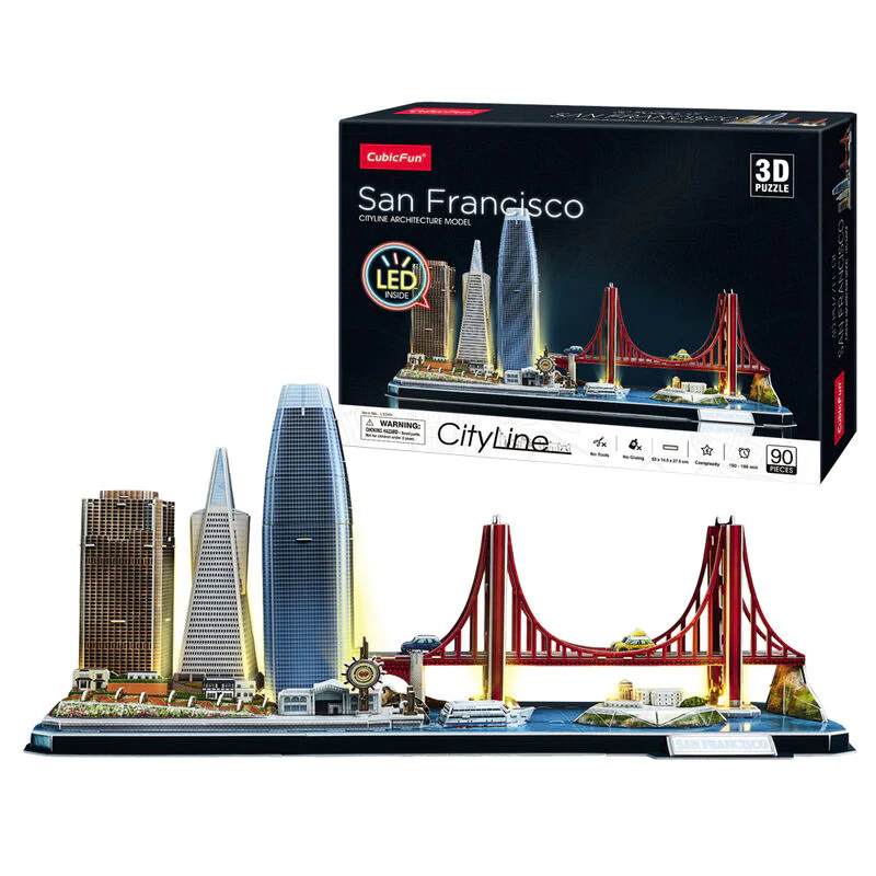 Puzzle 3D San Francisco City Line Led 90Pzs
