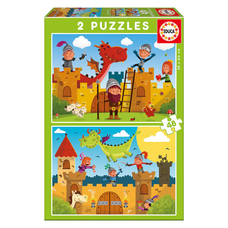 Puzzle Dragones Y Caballeros 2X48pzs