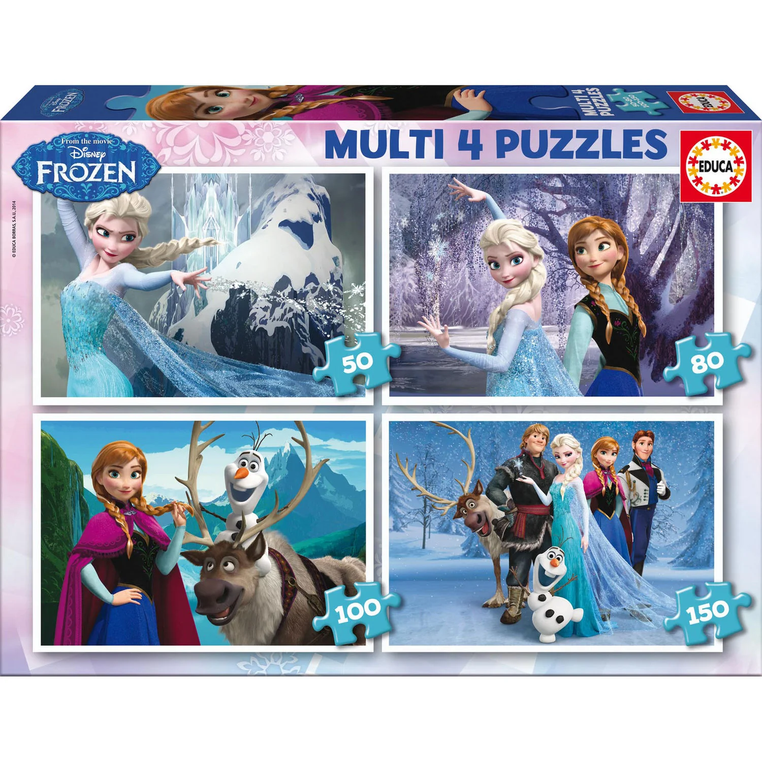 Puzzle Multi Frozen Disney 50-80-100-150Pzs