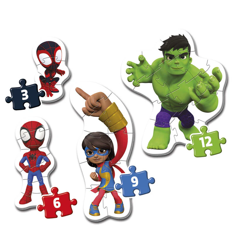 Puzzle Spidey And His Amazing Friends Marvel 3-6-9-12Pzs - Image 2