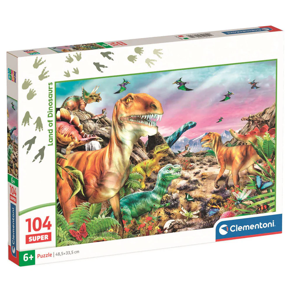 Puzzle Super Tierra De Dinosaurios 104Pzs