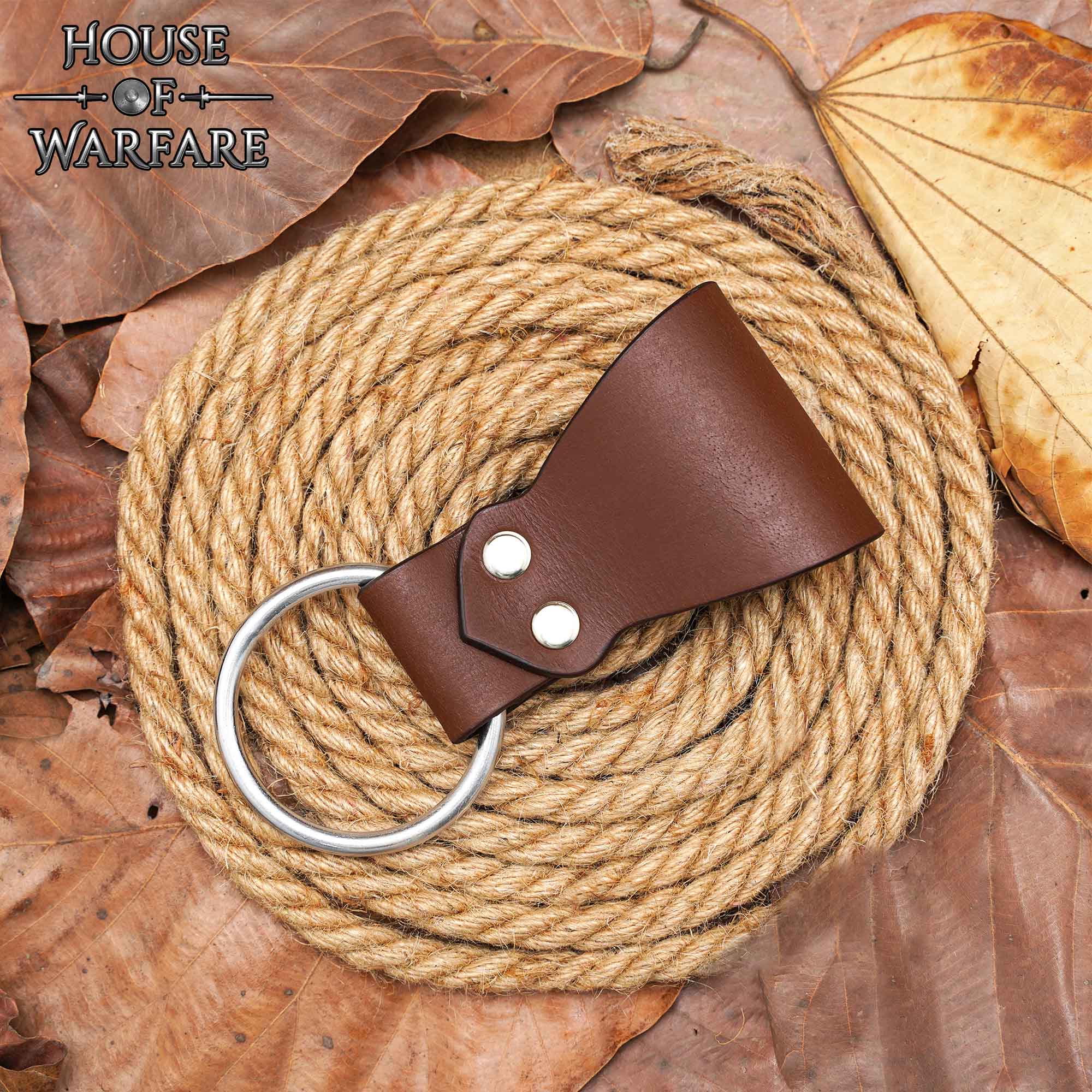 Rana Medieval de Cuero para Hacha con Anilla de Acero - Cinturón Marrón para Hachas y Herramientas - Image 19