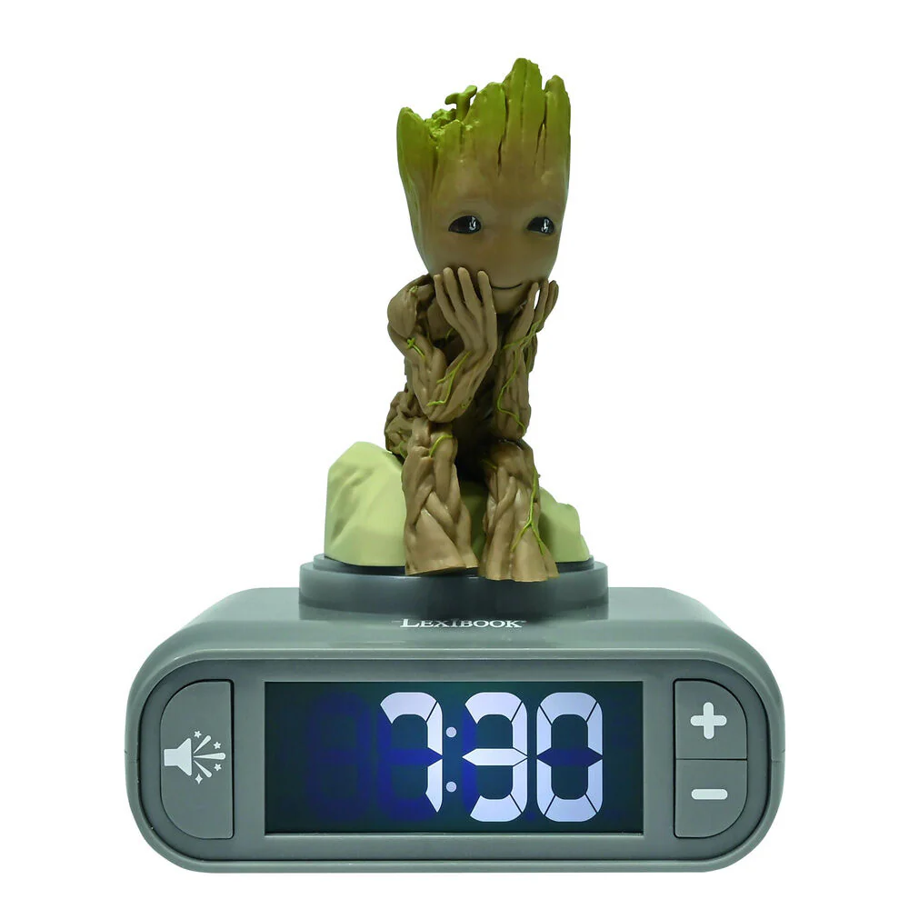 Reloj Despertador Luz Nocturna 3D Groot Guardianes De La Galaxia Marvel