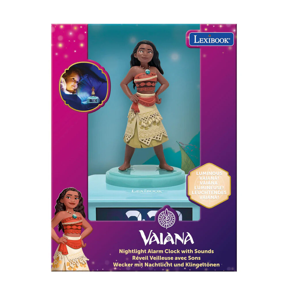 Reloj Despertador Luz Nocturna 3D Vaiana Moana Disney - Image 5