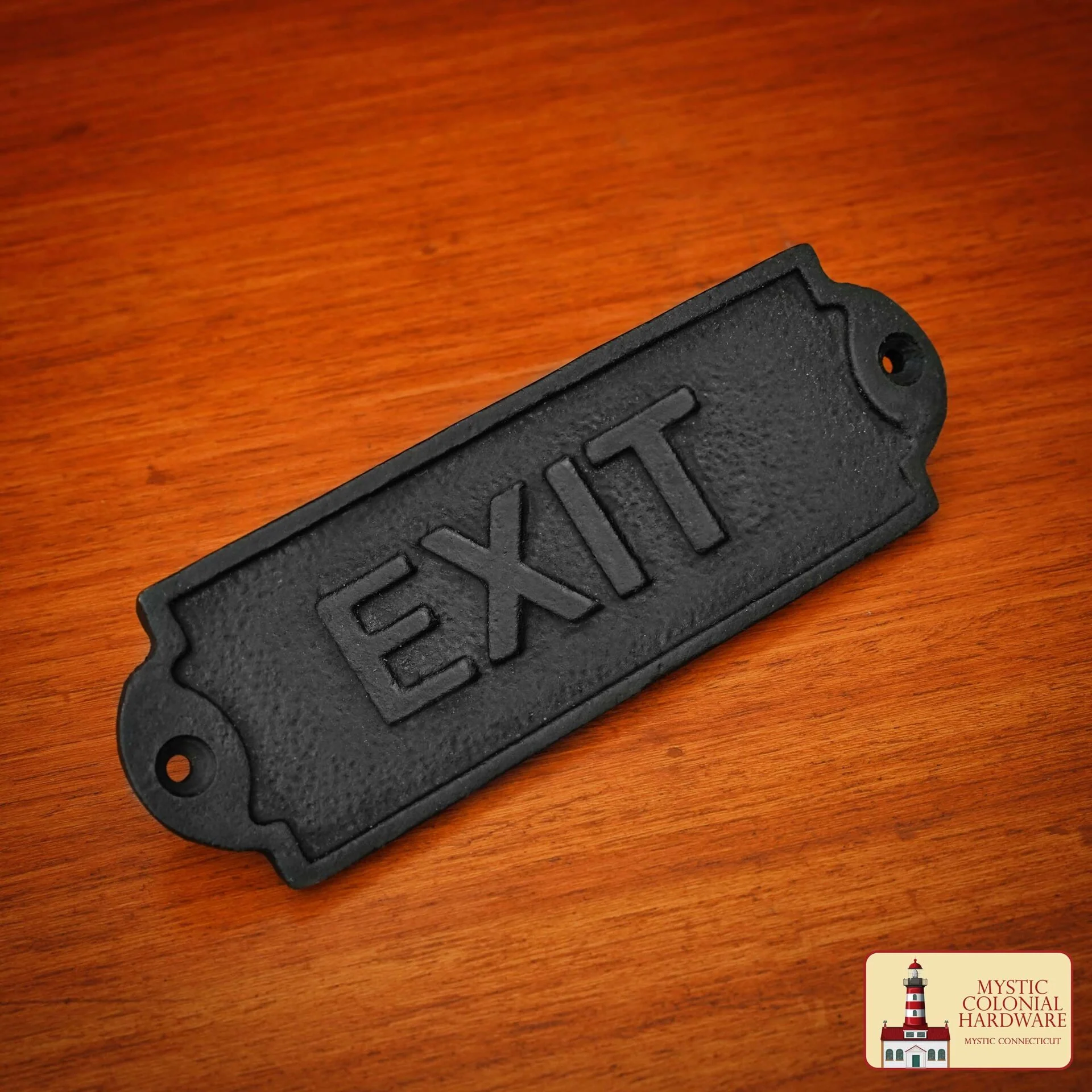 Señal de Salida Vintage de Hierro Forjado Macizo - Placa para Puerta de Hierro Fundido Hecha a Mano - Accesorio de Ferretería Industrial Rústica (15 X 5 Cm) - Image 2