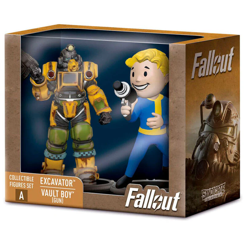 Set 2 Figuras Excavator & Vault Boy Gun Fallout 7Cm