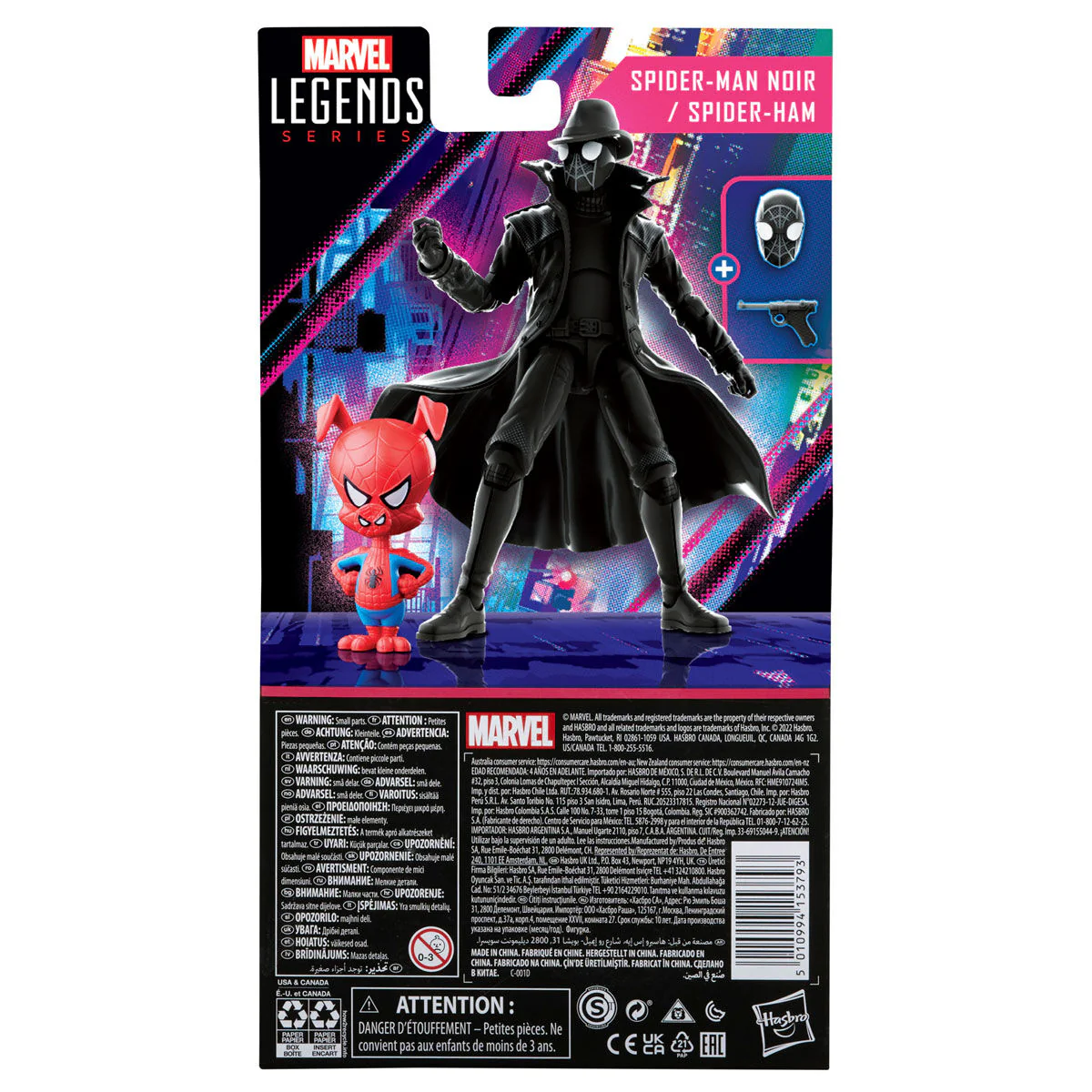 Set 2 Figuras Spiderman Noir Y Spider Ham Spiderman Into The Spider-verse Marvel Legends 15Cm - Image 5