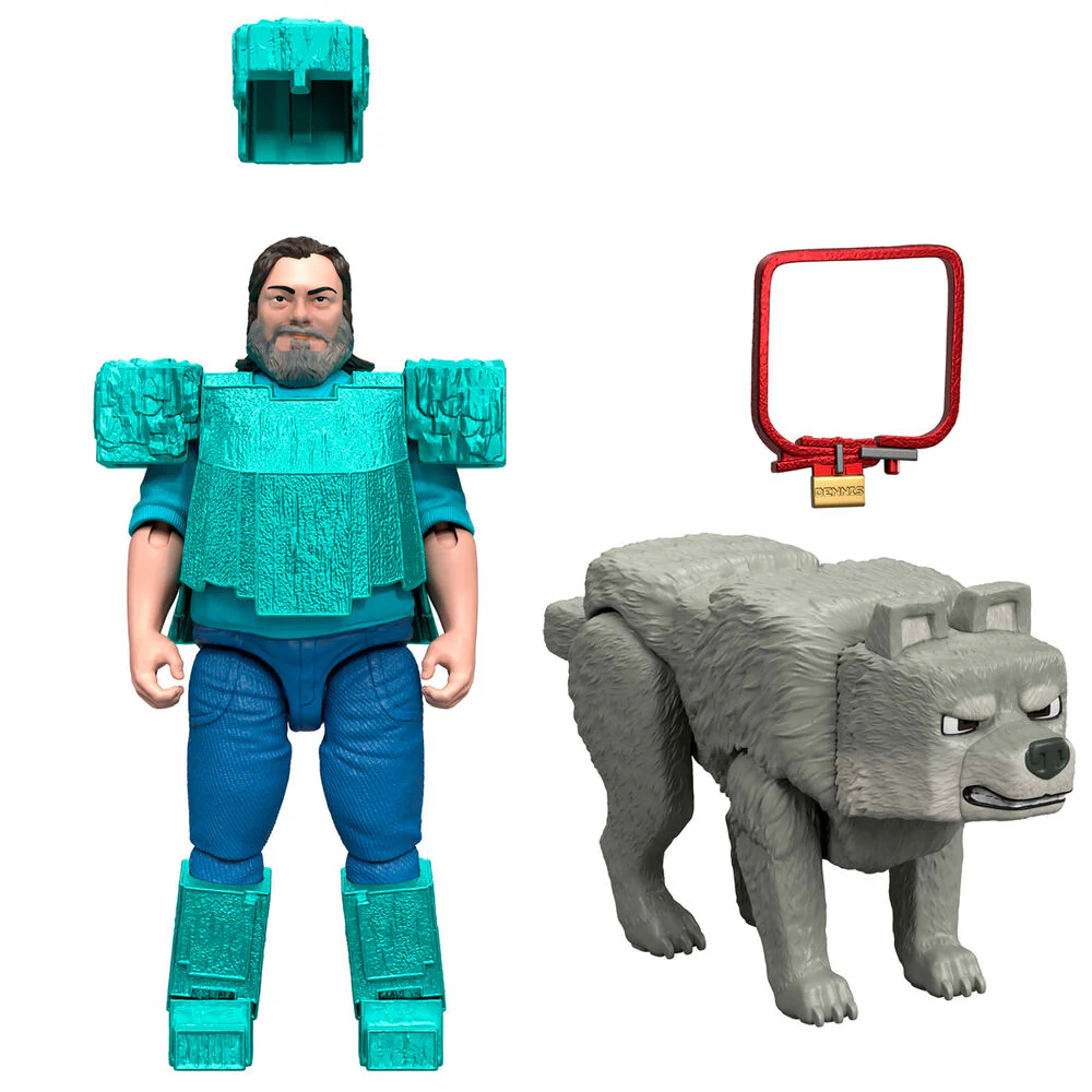 Set 2 Figuras Steve & Wolf Minecraft La Pelicula - Image 3