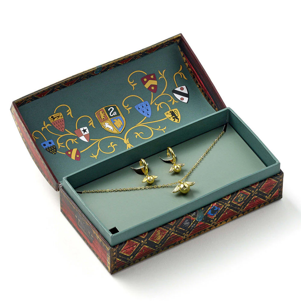 Set Colgante + Pendientes Snitch Dorada Harry Potter