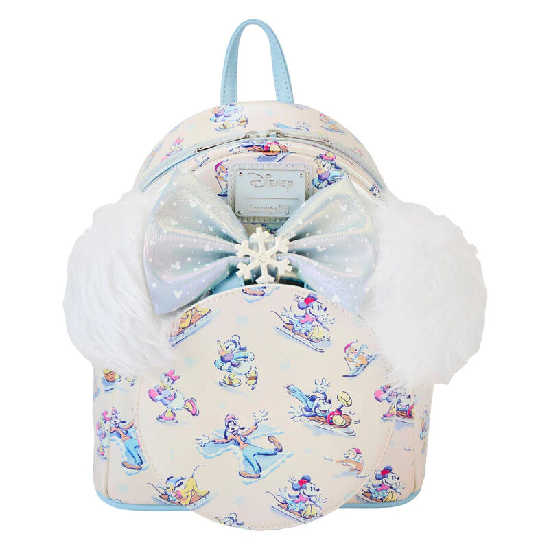 Set Mochila + Diadema Orejas Winter Wonderland Mickey And Friends Disney Loungefly 26Cm