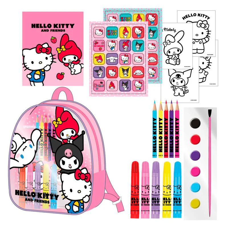 Set Papeleria Mochila Hello Kitty