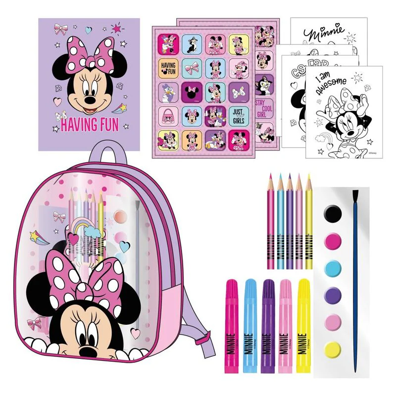 Set Papeleria Mochila Minnie Disney