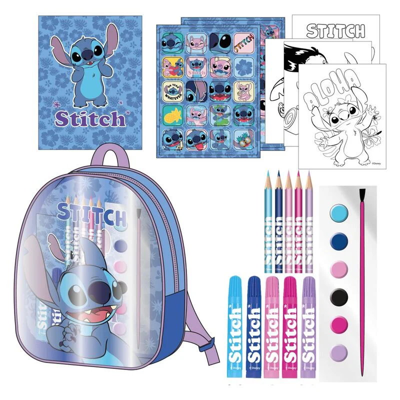 Set Papeleria Mochila Stitch Disney