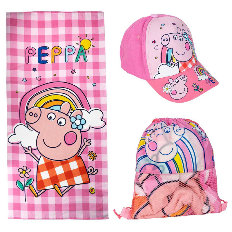 Set Toalla + Saco + Gorra Peppa Pig