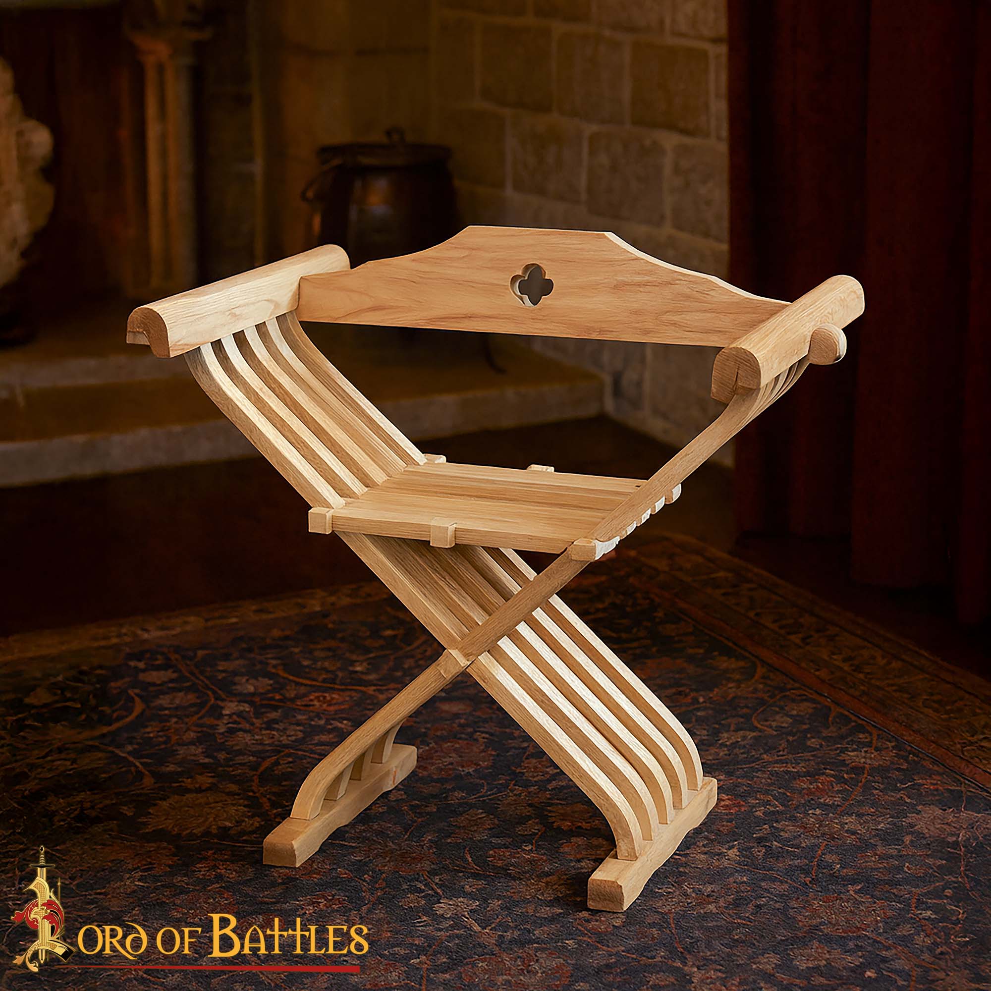 Silla Medieval Savonarola Plegable de Fresno - Image 7
