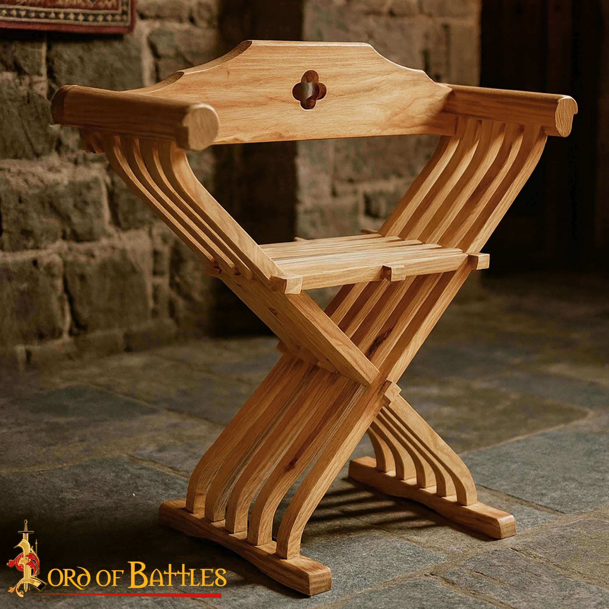 Silla Medieval Savonarola Plegable de Fresno - Image 9