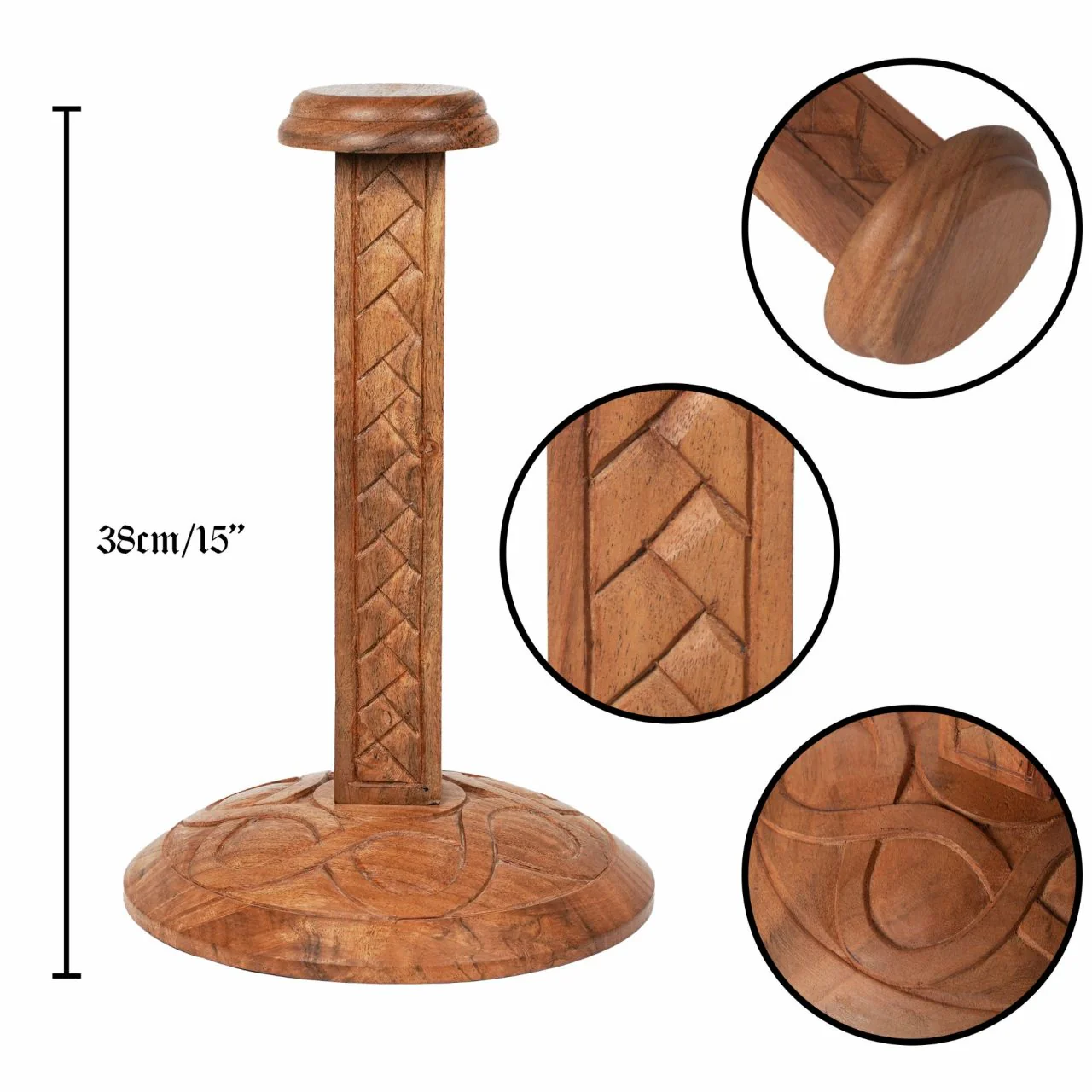Soporte de Casco de Madera Mythrojan : Altura : 15". - Image 8