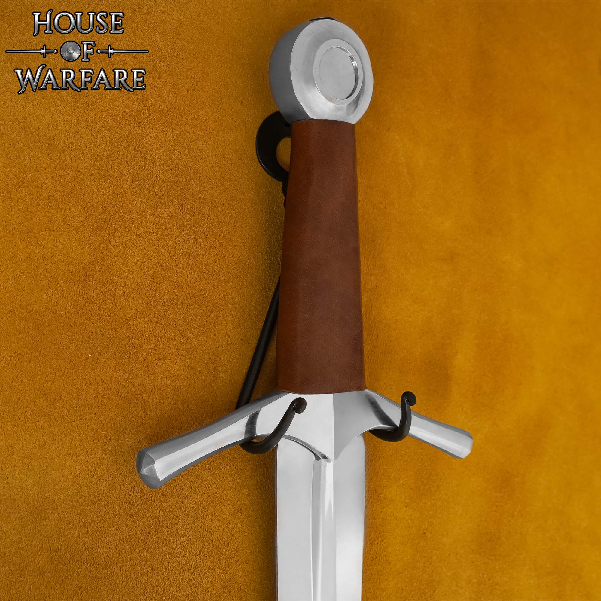 Soporte de Pared para Espada de Hierro Negro Forjado a Mano - Colgador de Exhibición de Doble Gancho - Image 11