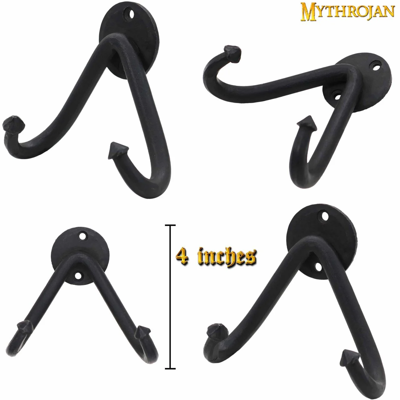 Soporte de Pared para Espada Pesada Mythrojan en Acabado Negro Forjado : Soporte de Pared para Espada Universal - Image 3
