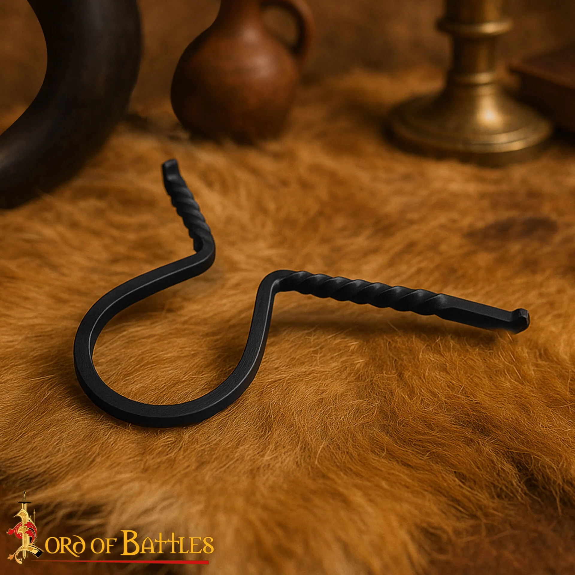 Soporte Medieval de Hierro Forjado para Cuernos de Beber - Soporte para Cuernos Forjado a Mano con Acabado de Aceite Ennegrecido - Image 8
