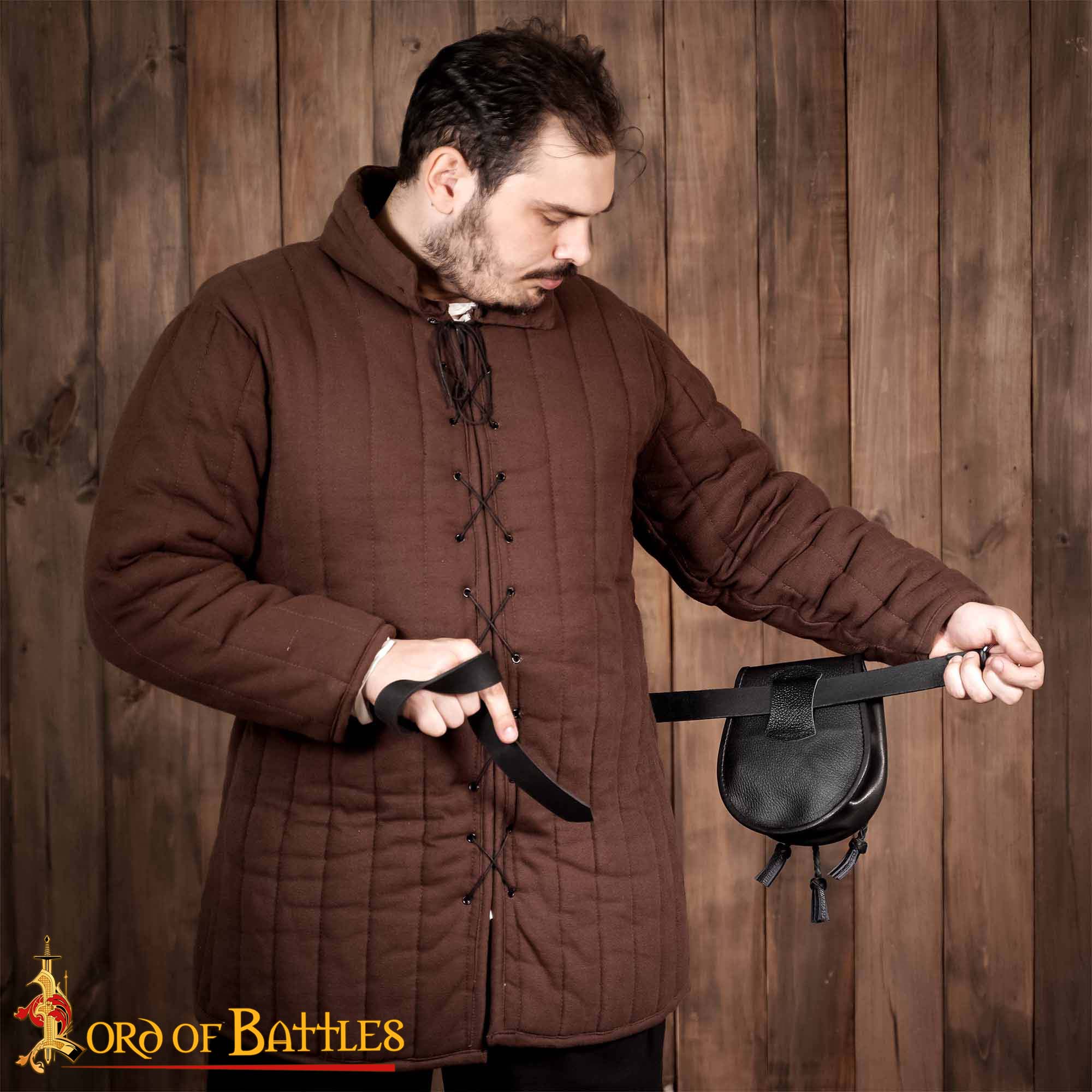Sporran Medieval con Borlas Trenzadas Hecho a Mano de Cuero Genuino - Image 19